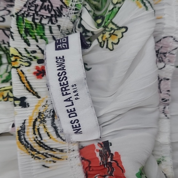 Ines De La Fressange Chic Floral Goose A-Line Skirt in White Size XS - Picture 6 of 7